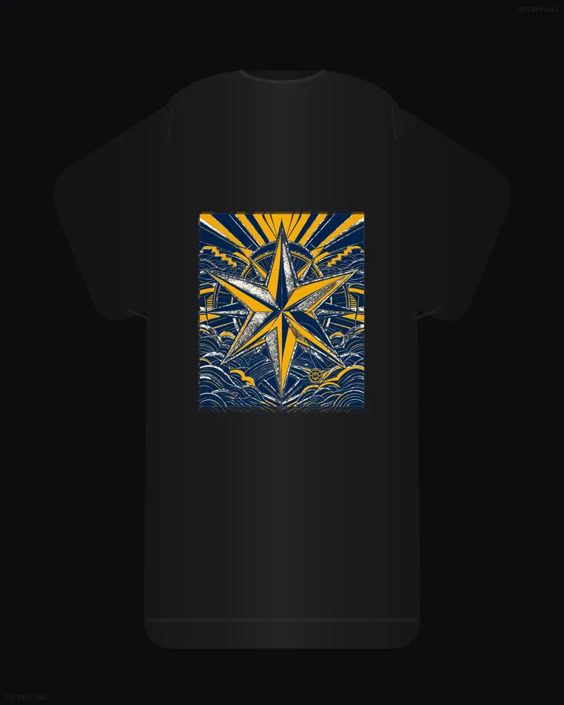 nautical star inlay // Coastal Deco #04 — back