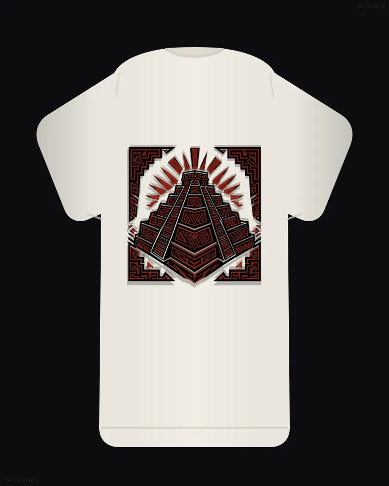 stepped pyramid glyph // Aztec Geometry #00 — back